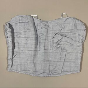 Astr Silver Strapless Ruched Bustier Camisole